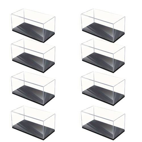 8 stück 1/64 display box modelle, 10,59 x 4,6 x 4,6 cm transparente kunststoff auto spielzeug aufbewahrungsboxen, für
