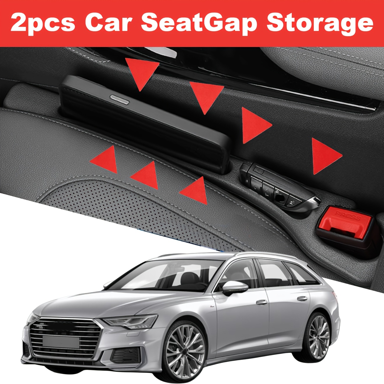 TEMU Per Audi A4/A3/A1/A5/A7/Q2/Q3/Q4/Q5/Q7/TT/Q4 / 2000-2026 Riempitivo Sedile Auto 2 pezzi, Organizer Portaoggetti Previene che gli Oggetti