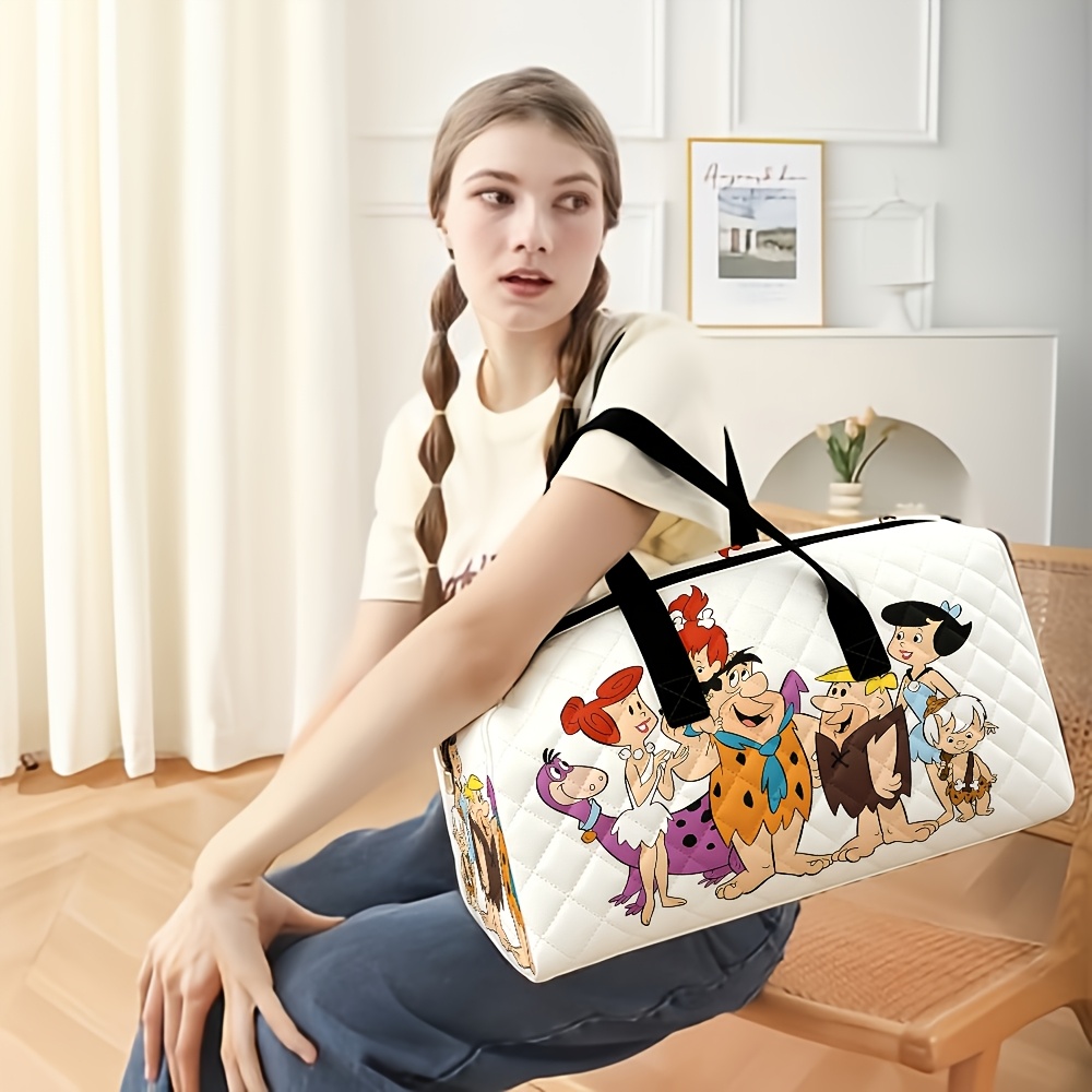 TEMU WB1pcs Bolso tote para mujer con estampado fotográfico de Dinosaur Bono y Los , bolsa de equipaje extragrande para viajes de corta distancia,