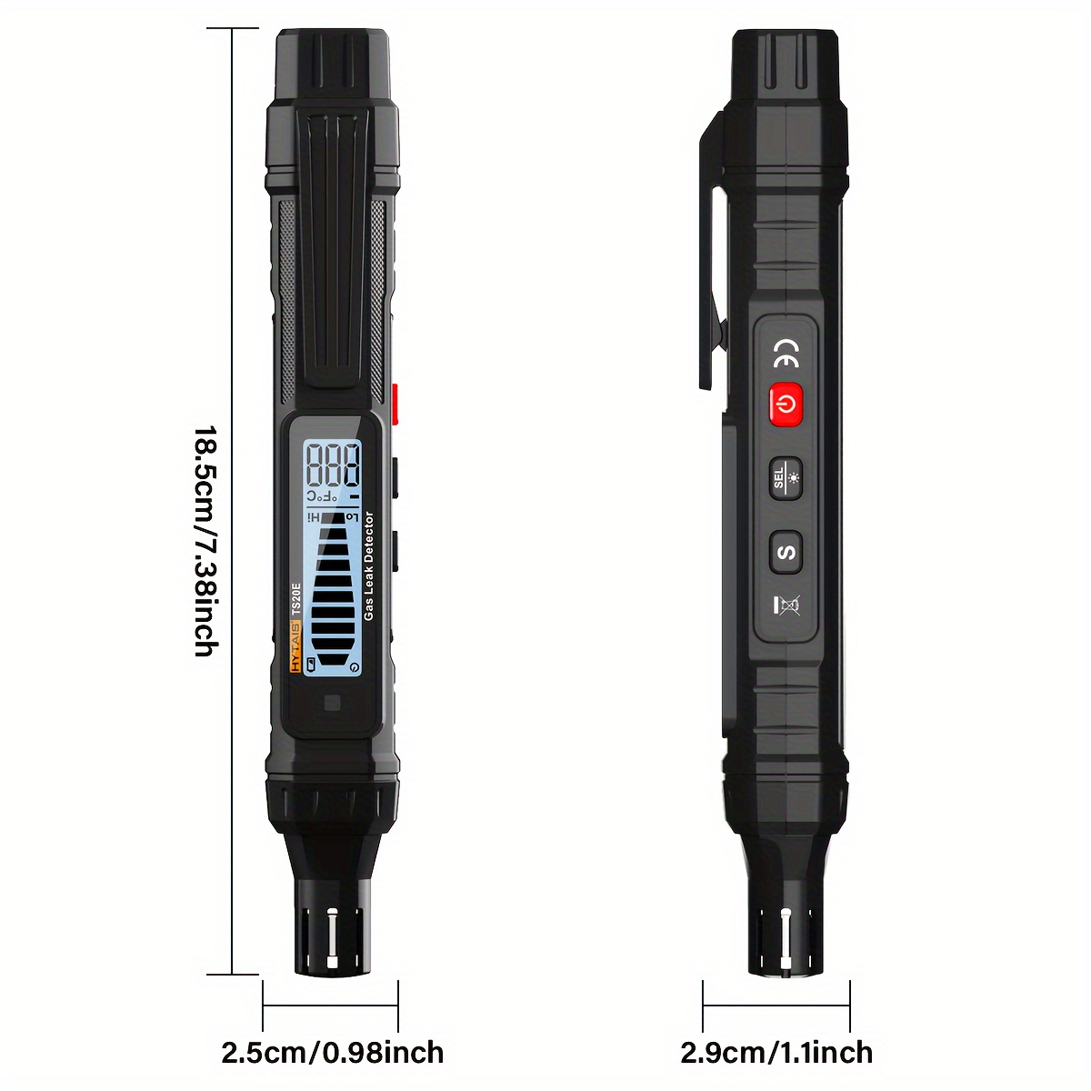   ts20e   gas leak detector 3 second   with audible and visual alerts adjustable   backlit screen pen design portable high quality multi gas leak detector