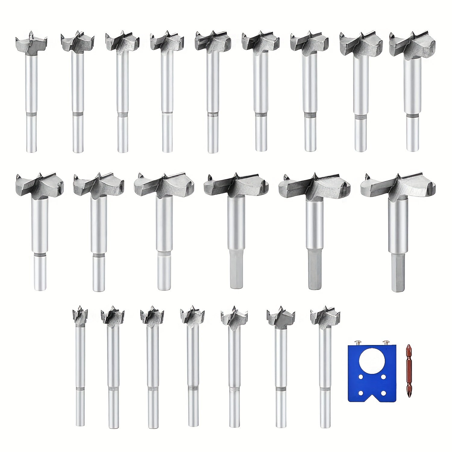 

22 Pcs Forstner Drill Bit Set 10-54mm (2/5" To 2-1/8") Wood , Wood Cutter For Woodworking (22pcs Set (10-54mm))