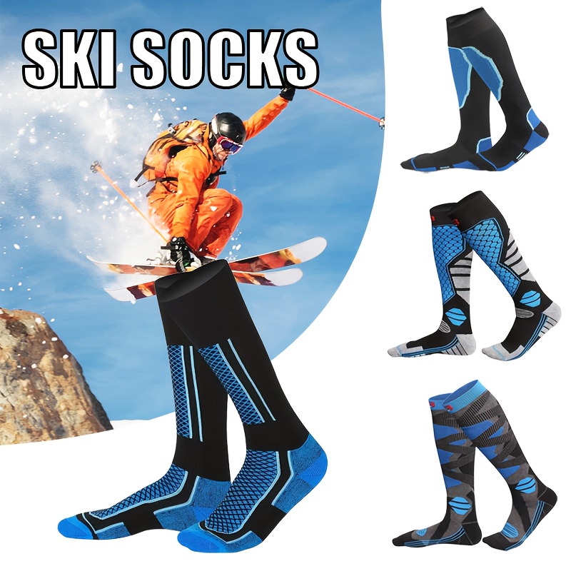 par de calcetines de esquí de invierno geométrico, de punto