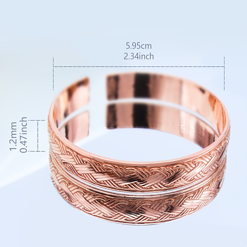 Purple Copper Bangle Bracelet Vintage Classic Style
