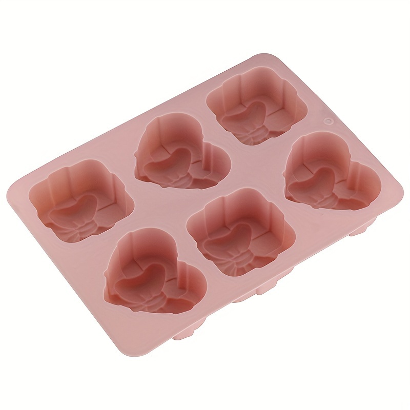 Image of Silicone Gift Box Shaped Cake Mold, 6-, Baking Pans For Mousse, Chocolate, Candies, Desserts, Multi-occasion - Christmas, Thanksgiving, Valentine's, Father's & Mother's Day
