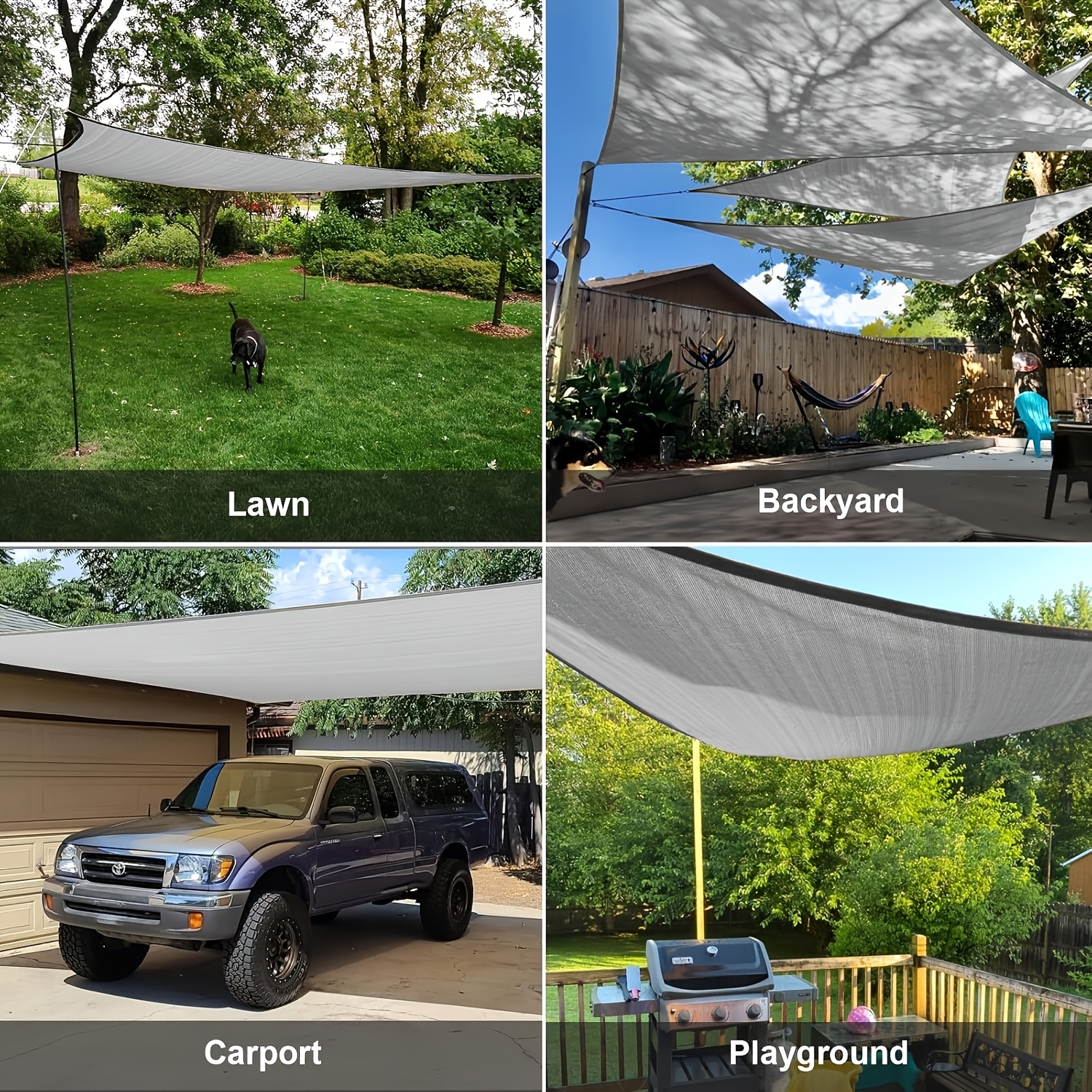 1pc Rectangular Sunshade Sail - 95% UV Blocking Outdoor Canopy with Multiple Sizes, Lightweight & Portable for Garden, Patio, Backyard, Carport - Durable Polyester Fabric, Easy Setup, Shade Sail for Patio, Patio Shade, Modern Patio Accessory, Easy Setup Canopy