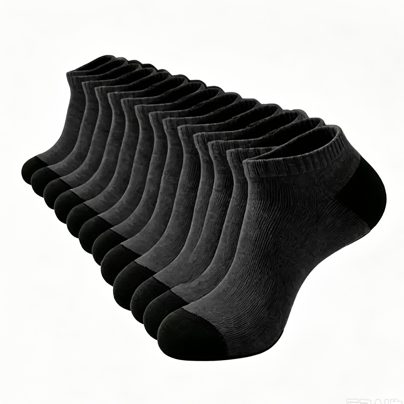 TEMU 5-pair Men's Cushioned Running Sports Socks - Simple And Stylish - Anti-slip Breathable Fabric - Hand Washable - Suitable For Various Sports
