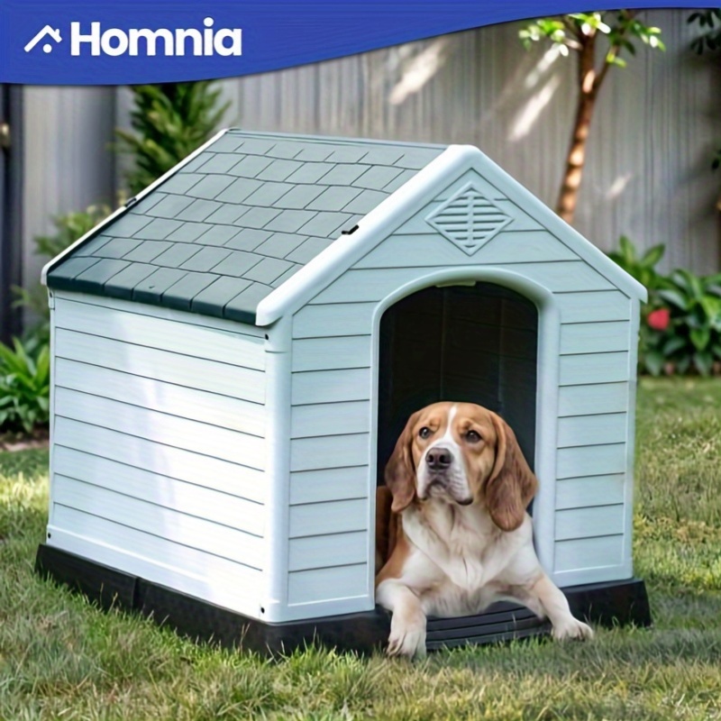 

Insulated Outdoor Dog House With Elevated Floor And Air Vents (gray, 28. 5"l*26"w*28"h)