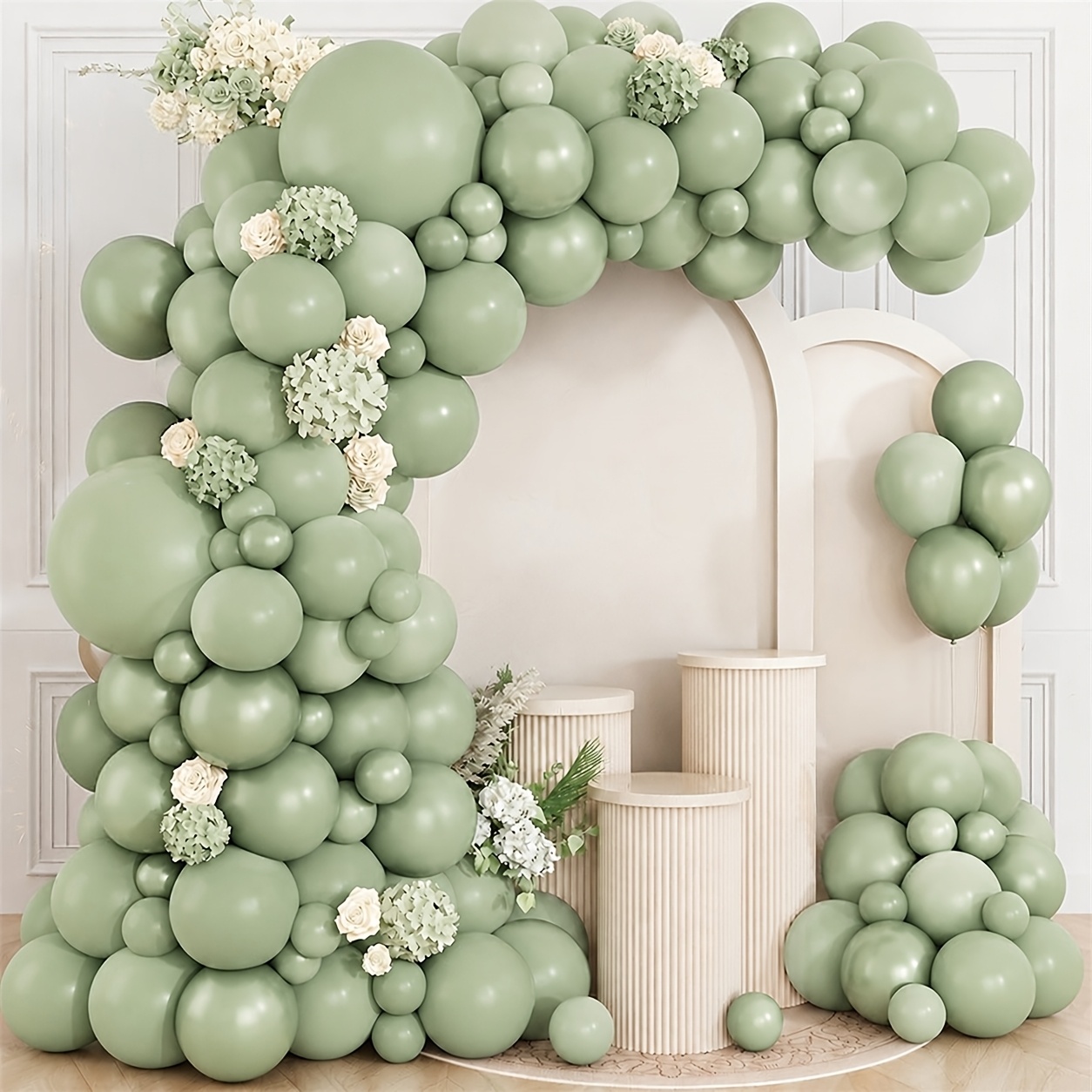 TEMU 43pcs Sage Green Latex Balloons 10in Suitable For Birthday Wedding Anniversary Valentine's Day Mother's Day Father's Day Shower Gift Party
