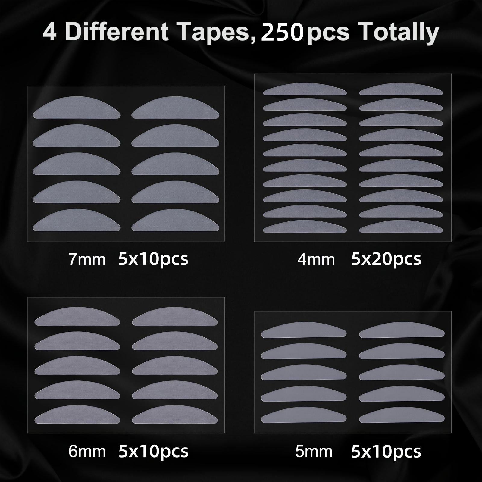 Image of 250pcs Of Invisible Double Eyelid Stickers - Gentle , Alcohol, Long-lasting Hold For And Single Eyelids - Hypoallergenic Eye Makeup Tool, , Natural , Skin-friendly Material, Beauty Accessory
