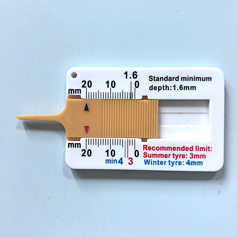Plastic Tire Tread Depth Gauge Caliper, Pack Of 1, Manual Tread Checker For Car Tyre Measuring Tool, No Battery Needed