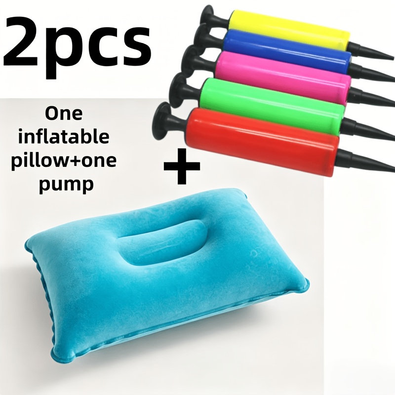 2pcs Convenient Foldable Outdoor Pillows with Air Pump