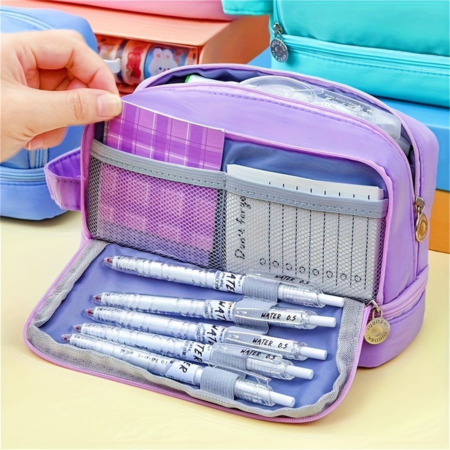

1pc Pen Bag, Stationery Bag, Pencil Case, Large Capacity Pencil Case, Handheld Pencil Case, Stationery Case, Cosmetic, Portable Gift, For Office, School, Adults Eid Al-adha Mubarak