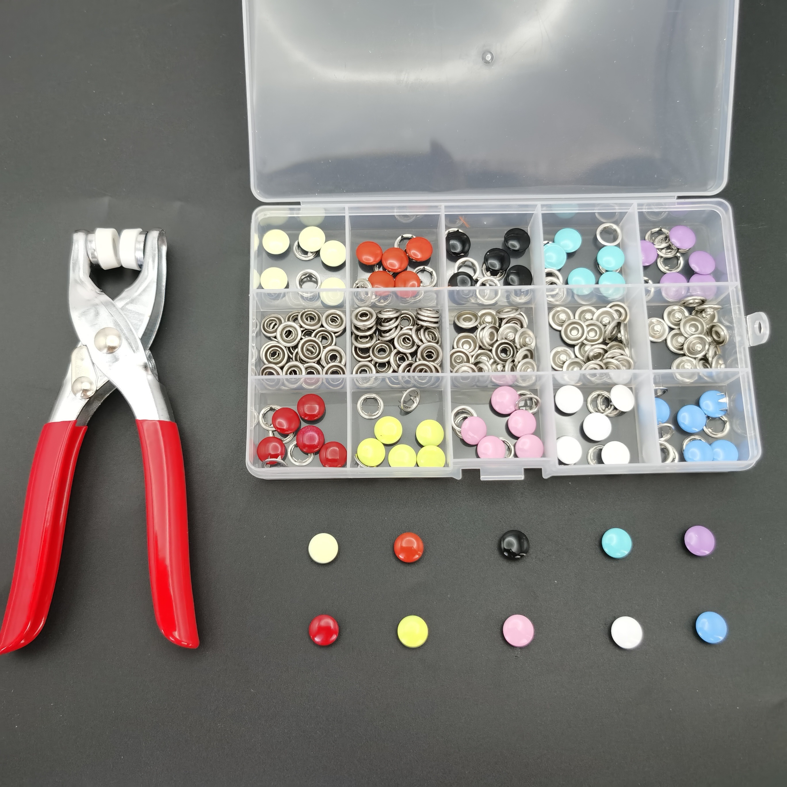 

50pcs Snap Button Kit, Invisible Color Metal Buckle Snaps For Sewing, Snap Fasteners Kit, Buttons Set With Hand Pressure Pliers Tool For Diy Crafts Clothes Hats Bags
