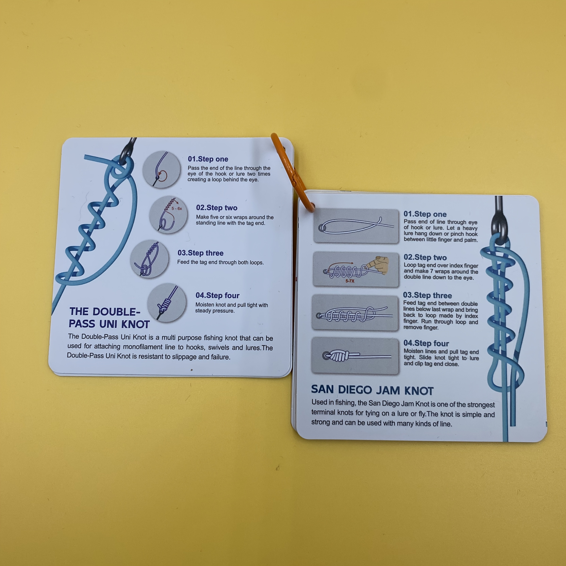 TEMU Fishing Knot Tying Guide Cards, Fishing Hook Line Knot Diagram Step Tutorial Cards, 10 Waterproof Pvc Guide Cards With 20 Knots, Fishing
