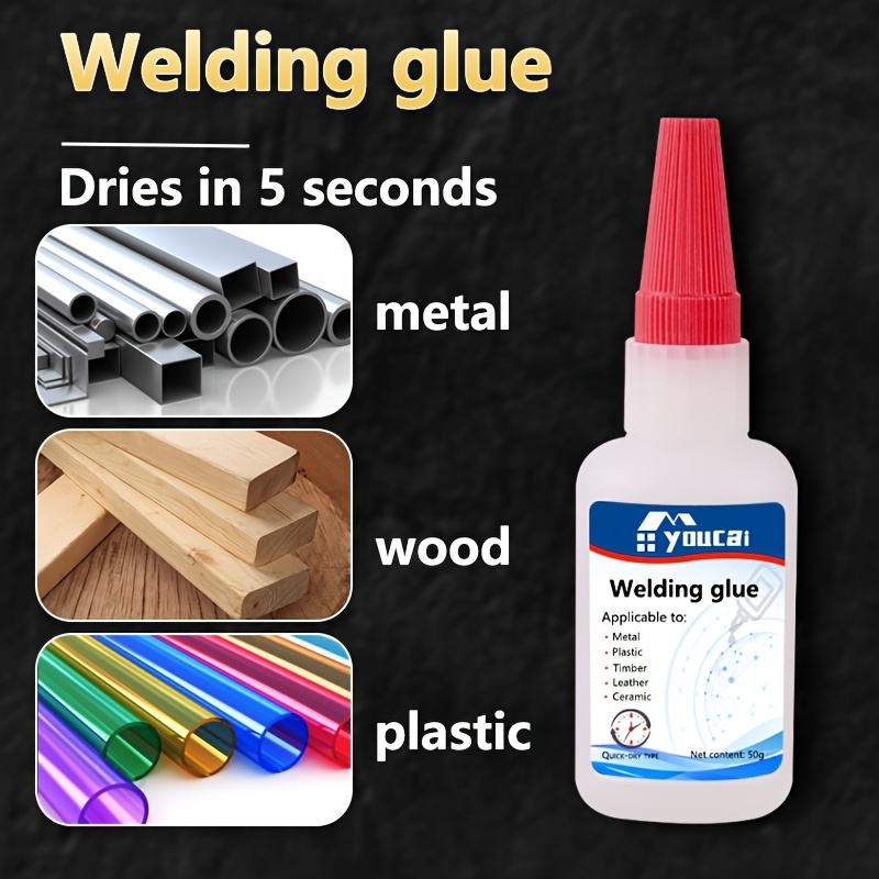 1pc50g welding   solder instant dry   quick drying   electric welding     fast drying   strong   suitable for metal plastic ceramics   hardware rubber jade and   shoes toys furniture tile marble diy handicrafts bonding repair rapid    