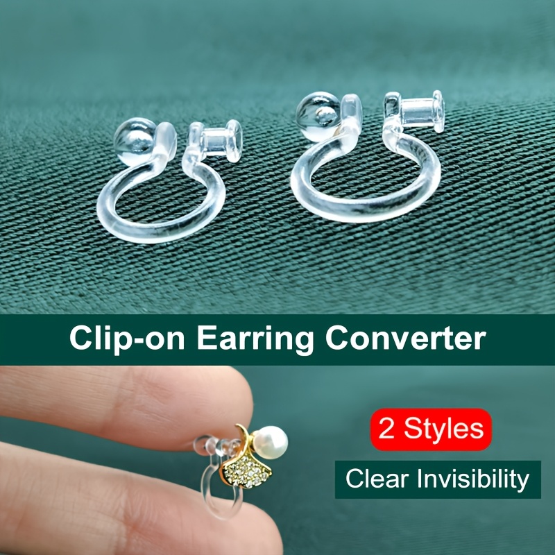 

10/20pcs Resin Earring Components Clear Clip-on Earring Converter Clip-on Earring Findings, Invisible Earring Clip, For Diy Non Pierced Earring Making Supplies Diy Earring Findings