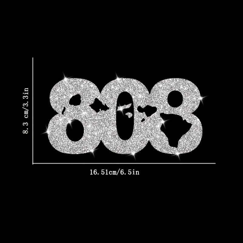 TEMU 808 State Decal, Wall Sticker, Bedroom Doors Sticker, Car Sticker, Car Window Decoration, Vinyl Sticker, Shiny Bright Sticker Covers Scratches