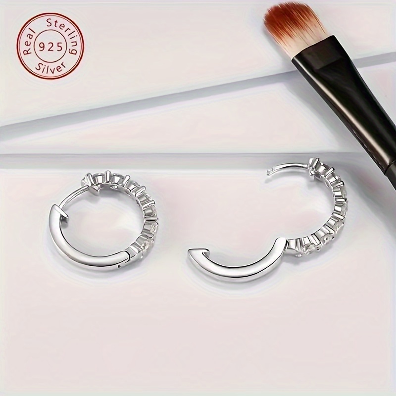   earrings 925 sterling silver 5   diamonds set   with elegant gift box   for man wife girlfriend mother daughter   for birthdays anniversaries valentines day any holiday Product details 3