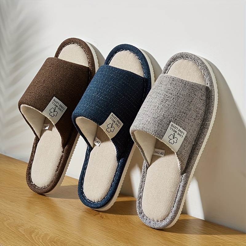 mens home slippers for spring summer indoor house slippers with   comfortable and stylish for bedroom floors unisex open toe breathable slippers for year round wear