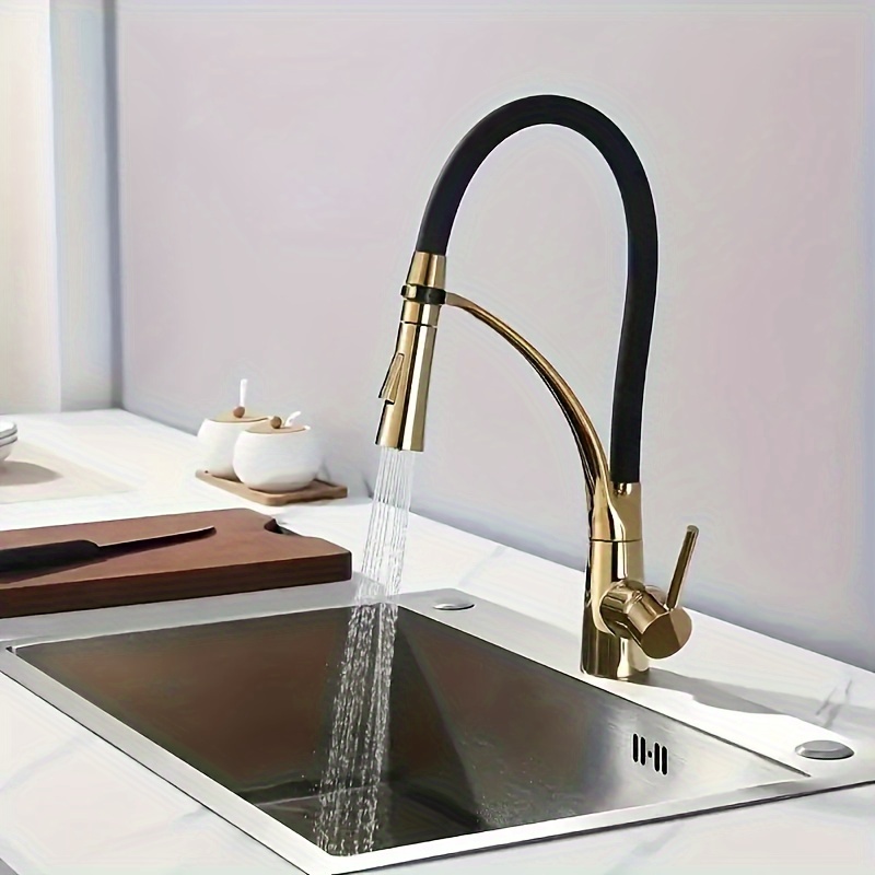 All-copper Kitchen Faucet Hot And Cold European And American Sink Dishwasher Sink Vegetable Basin Water Outlet Pull-out Faucet