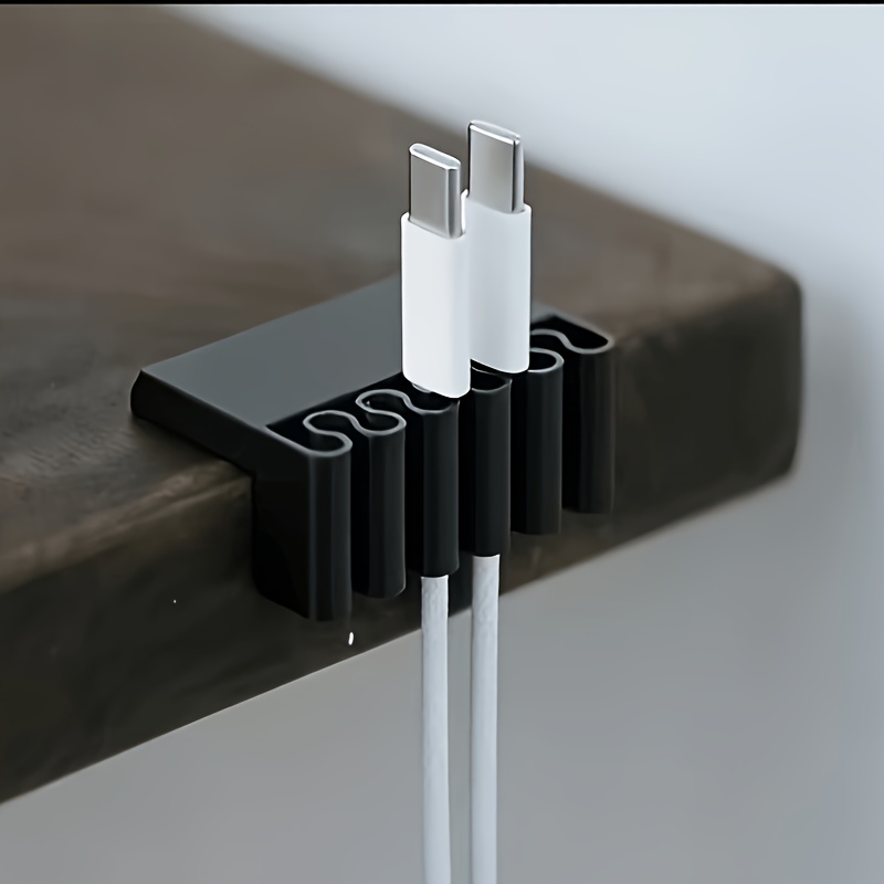 TEMU Organisateur de câbles de bureau imprimé en 3D, support de câble de charge multi-fentes, présentoir de des fils USB, support de rangement de