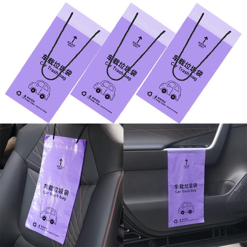 TEMU 60 Count Car Trash Bags, To Use Hang On Headrest Bar Or Paste Anywhere In Car, Disposable Thickened Portable Automotive Garbage Storage Bags For