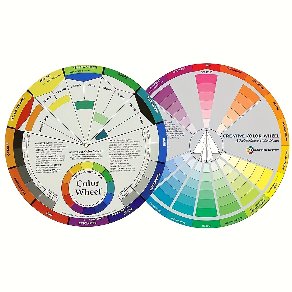 

Guide de mélange de couleurs pour , peintres et designers - Roue chromatique en carton avec 3 couches et à - 23 cm/9,05 pouces - Guide de mélange pour tatouage et nail art