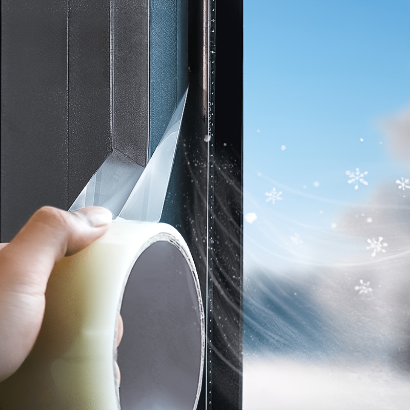 TEMU 1 Roll Winter Window Weather Stripping, Thermal Insulation, Windproof, Waterproof, With High- Tape For Winter Draft And Energy Saving