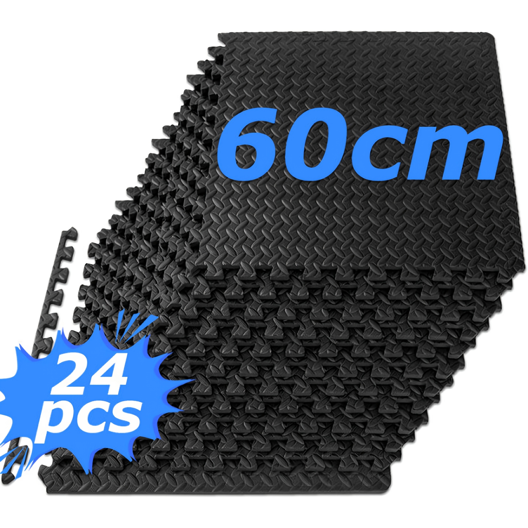 Image of 24pcs Interlocking Puzzle Mat 61 X 61cm Eva Fitness Mat Anti-slip Exercise Mat Gymnastics Mat 10mm Thickness Floor Mats For Fitness Equipment And Gyms