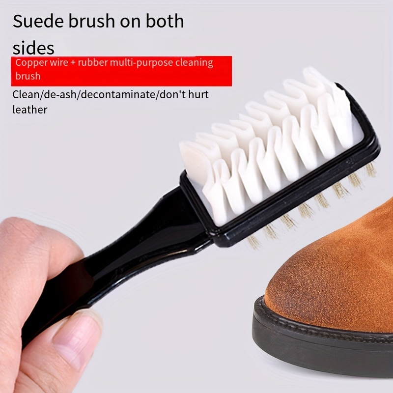 

Dual-sided Suede Shoe Cleaning Brush Set, 1 Piece - Multi-purpose Plastic Material, Uncharged Power, Kitchen & Bathroom Cleaner For Suede Nubuck Shoes, Boots, Bags