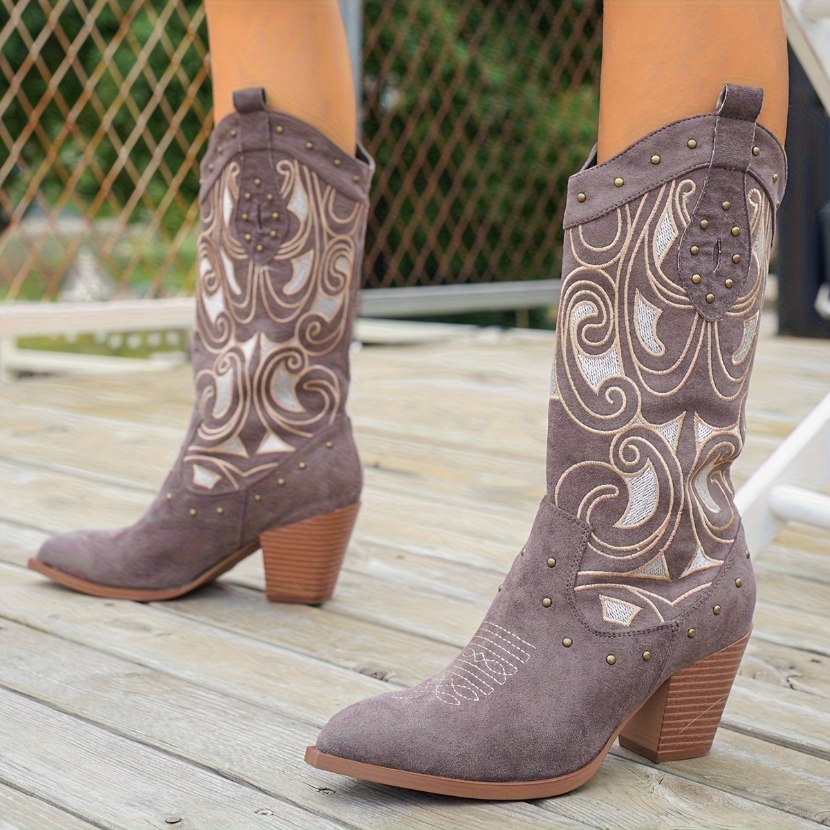 TEMU Women's Mid-calf Boots, Women Shoes