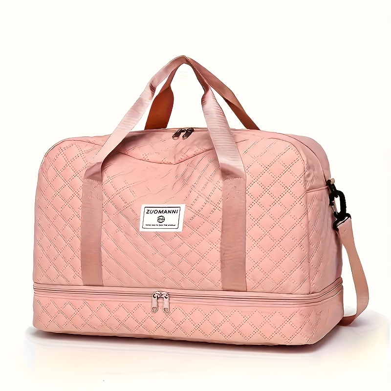 business crossbody bag three dimensional diamond patterned small square bag casual commuting multifunctional shoulder and crossbody tote bag with dry wet   pockets and double sided pockets suitable for travel and fitness