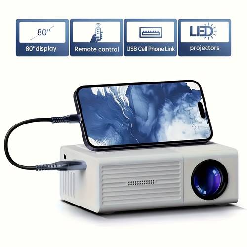 portable mini projector with support compatible with ios for windows more remote control ideal for smartphones ps4 usb