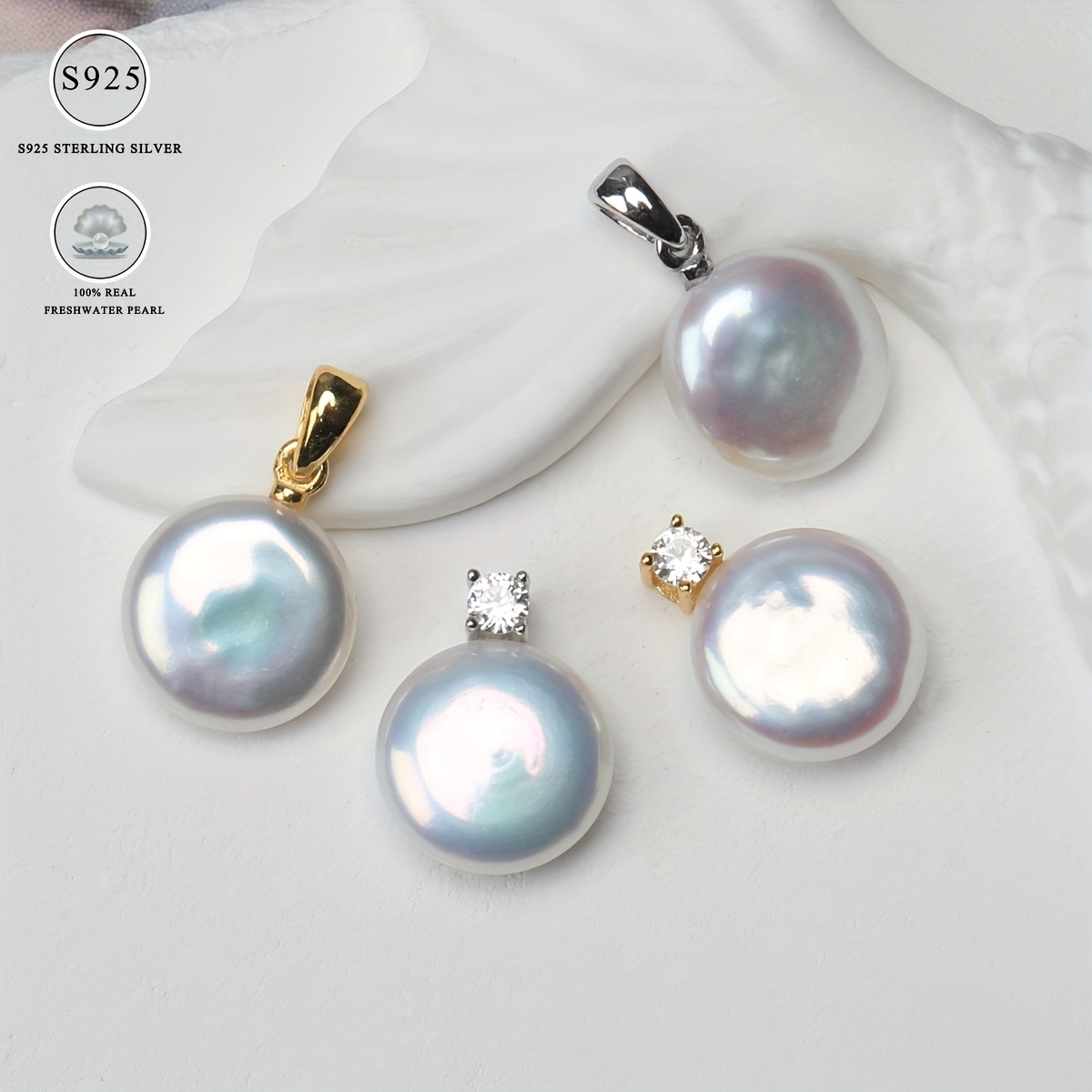 Women's Freshwater Pearl Pendant with Synthetic Zirconia — Small Gift