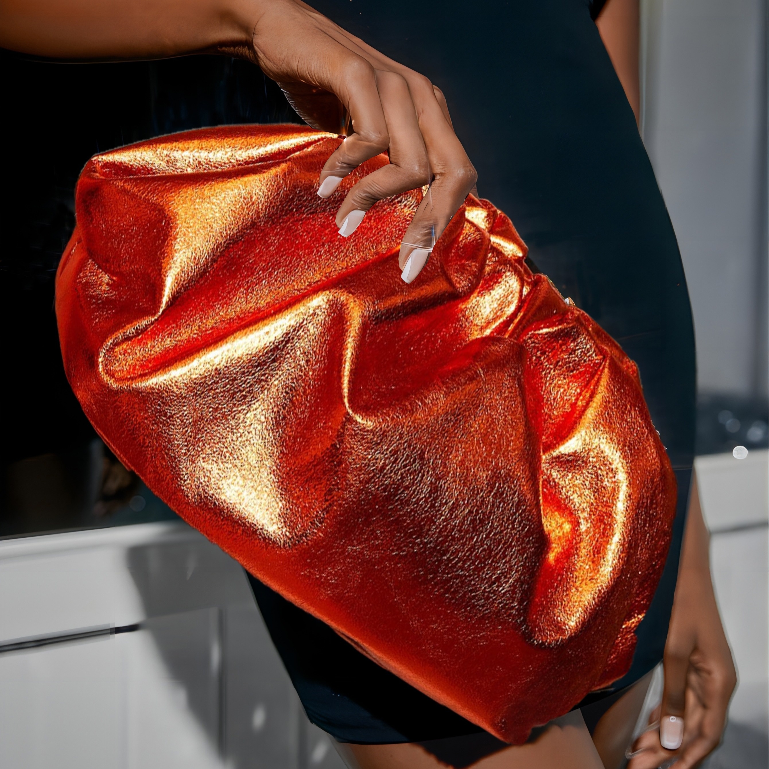 elegant polyester clutch with   closure solid color womens evening bag for parties dinners and occasions lightweight accessory without   guangzhou   elegant sparkly pleated clutch