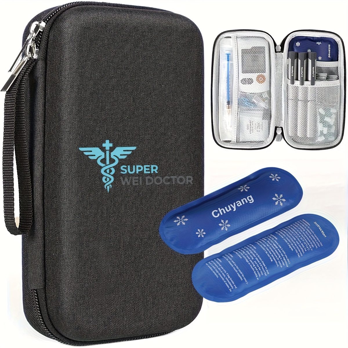 travel case for insulin featuring eva insulation   two ice packs for diabetes care designed to hold insulin pens and   diabetes supplies note only insulin packs and ice packs are included