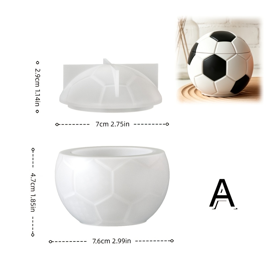 TEMU Diy Resin Liquid Mold 2pcs Set Of Football And Basketball Shaped Silicone Molds, Drip Resin Silicone, Gypsum Cement Silicone, Candle Decoration