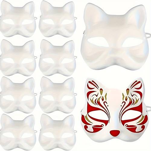 3 5 10pcs animal mask half face hand painted mask makeup halloween role playing cartoon monster props hand painted mask free halloween masquerade and role playing party horror fun unisex comfortable half mask