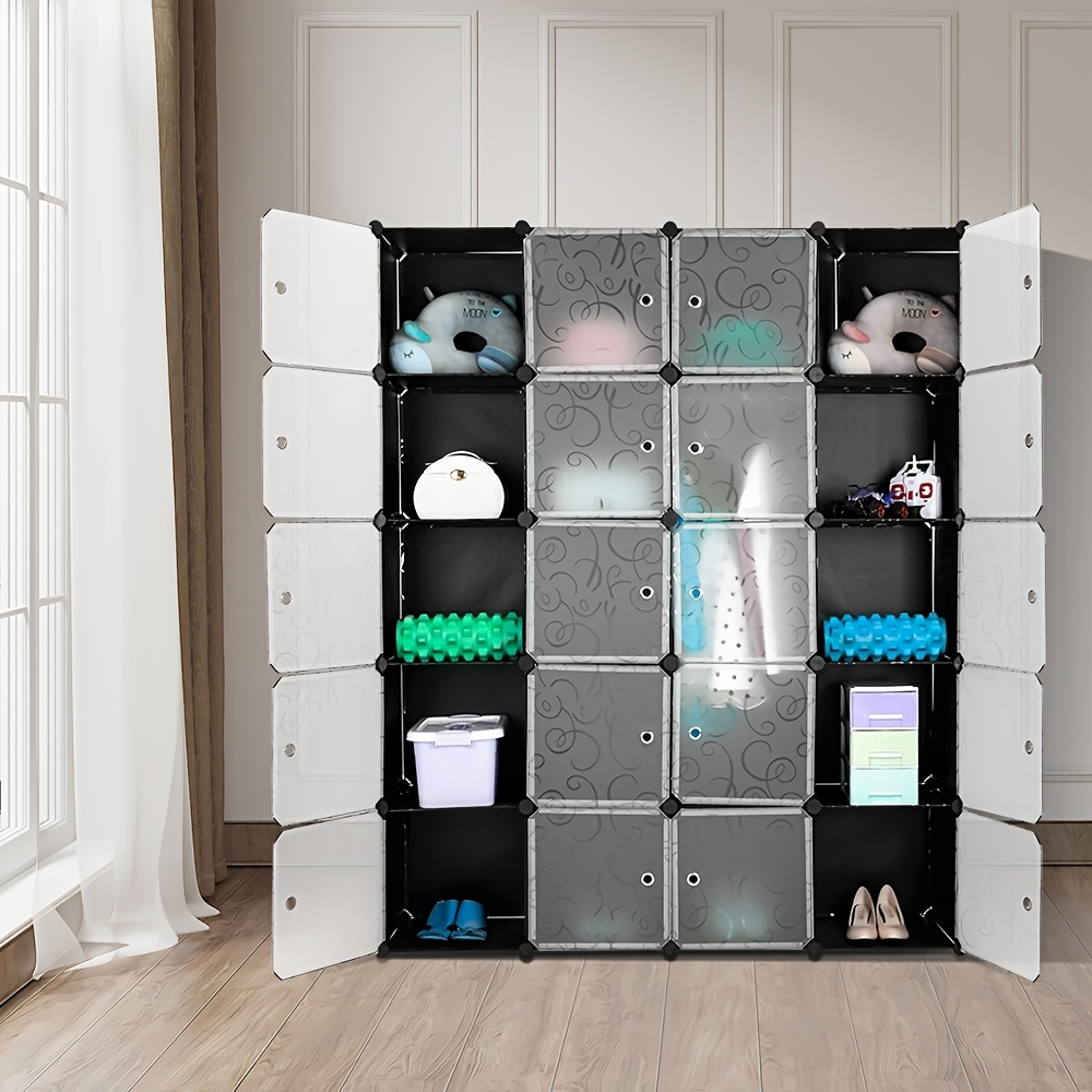 tragbarer kleiderschrank kunststoff 20 fächer moduldesign