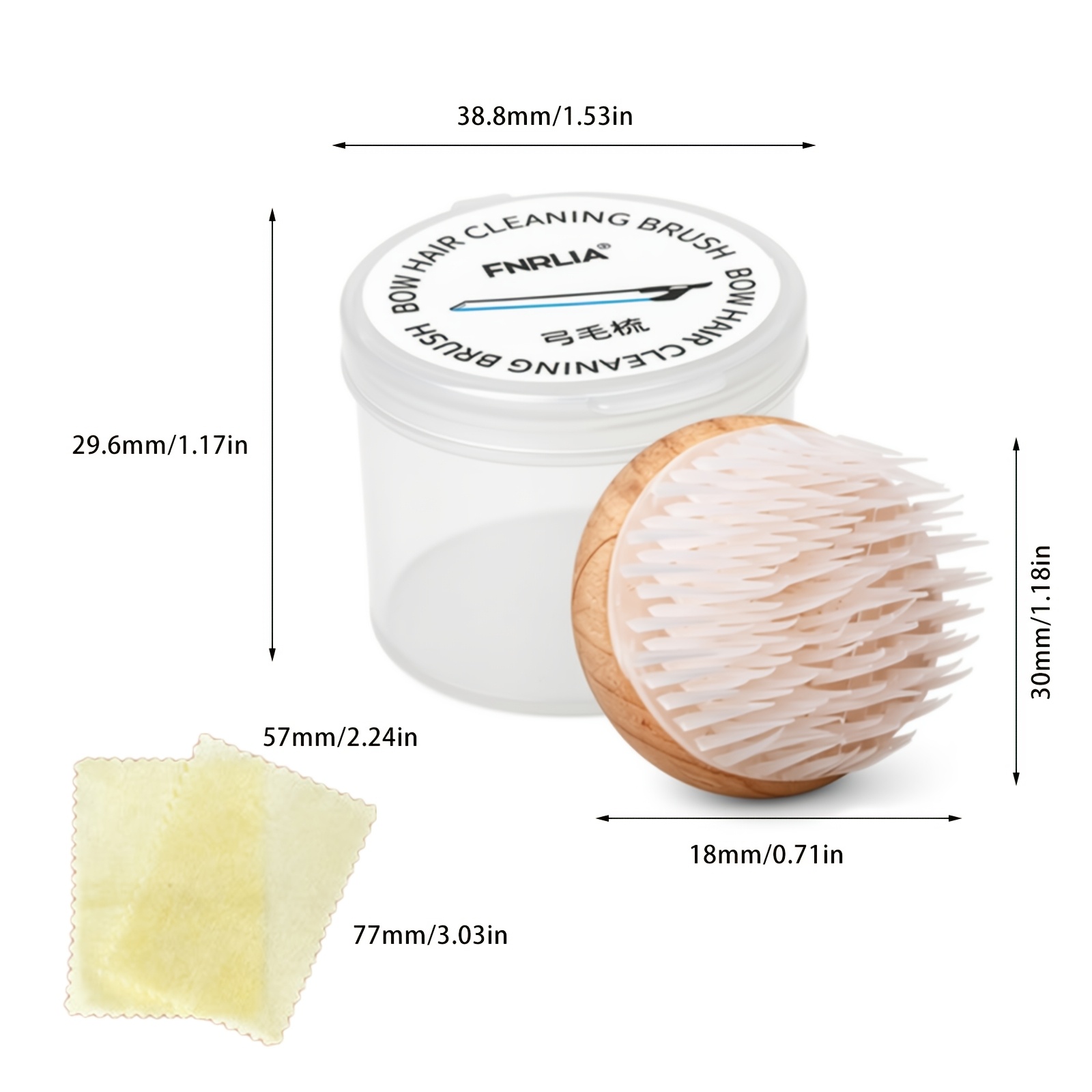 TEMU High-end Violin Bow Rosin With Complimentary Cleaning Cloth And Storage Case, Portable Bow Cleaning And Storage Case, Convenient Accessories For