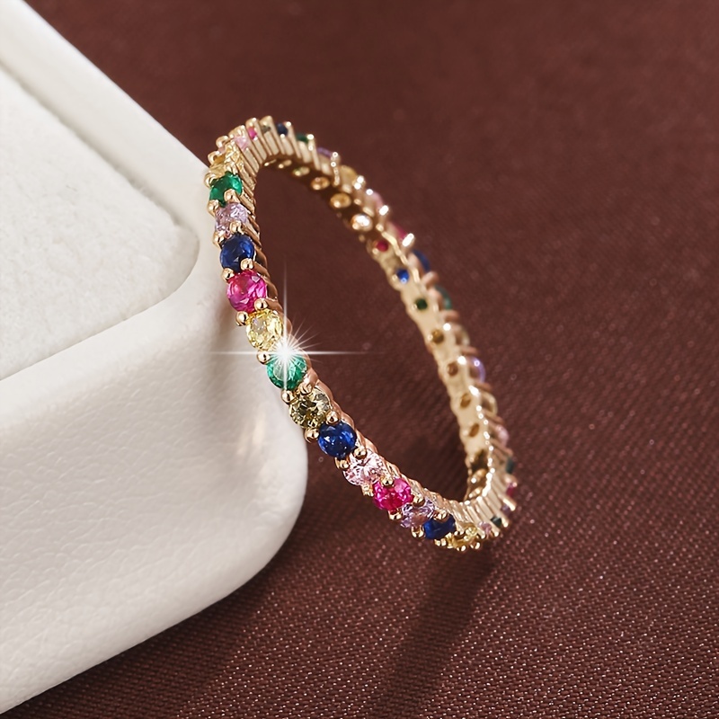 Women's Geometric Zirconia Ring - Stylish Design