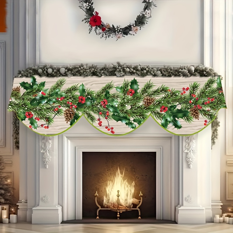 

1pc Christmas Polyester Table - Rectangular Decor And For Fireplace , , And - " X 78.7