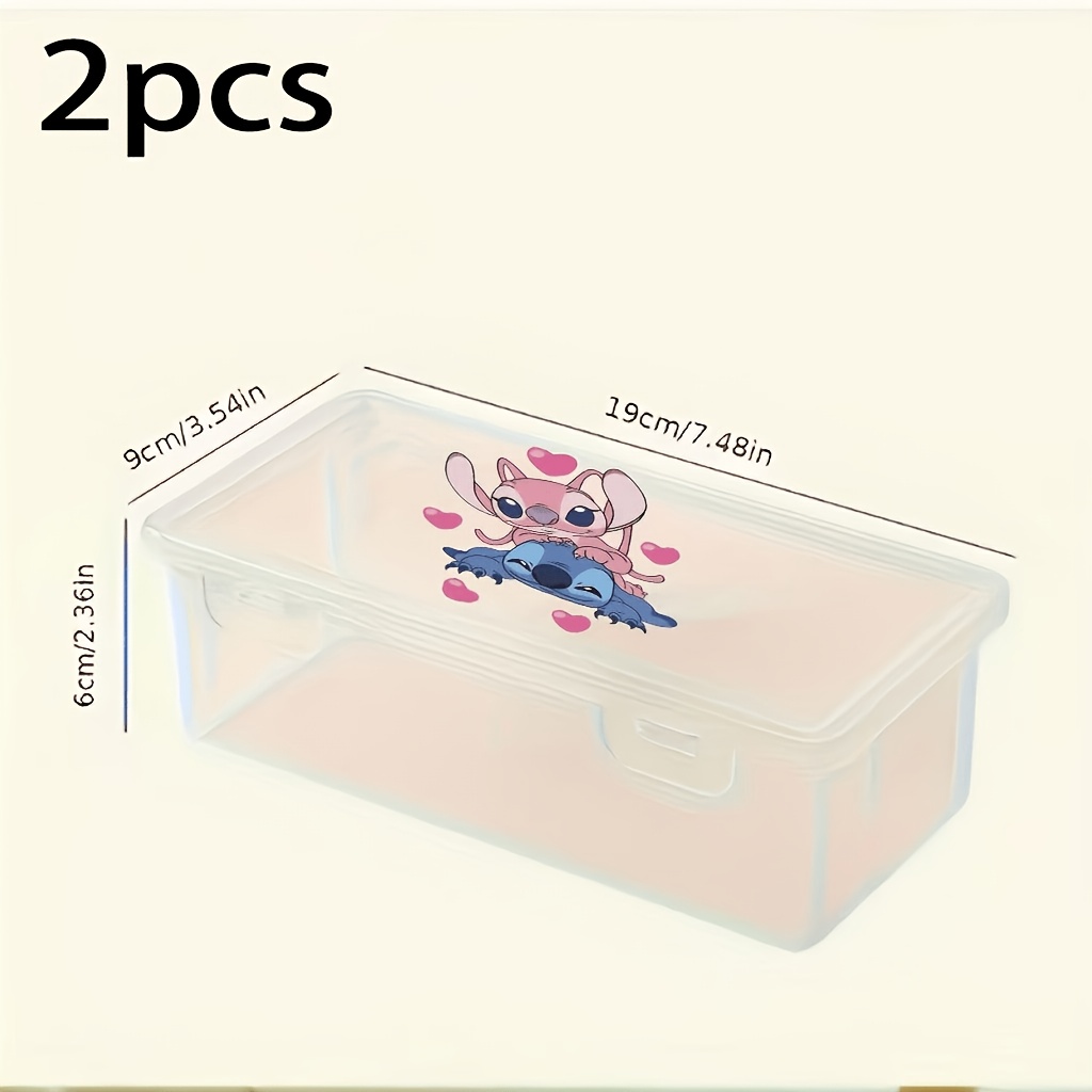 E-shop 2er-Pack Disney Stitch Große Transparente Aufbewahrungsboxen | PP-Material mit Verschlussdeckel, Leicht zu Reinigen, Leicht Langlebig, Ideal für