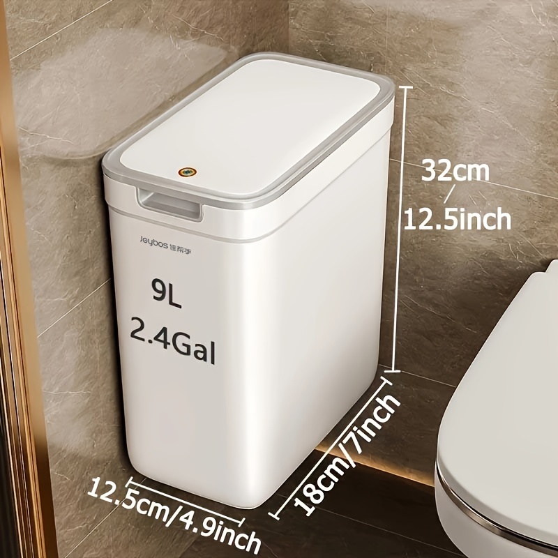 Joybos 2.7gal Wall-mounted Trash Can With Lid - Space-, Odor-sealing Design For Kitchen & Bathroom, , No Electricity Needed