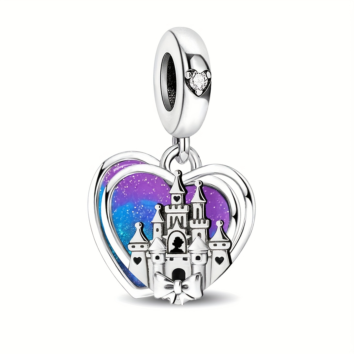 E-shop Sternenschloss Anhänger, 925er Silberplattiertes Anhänger Geeignet für Armbänder und Halsketten, Herbst- und Winter Schmuckherstellung Zusätze