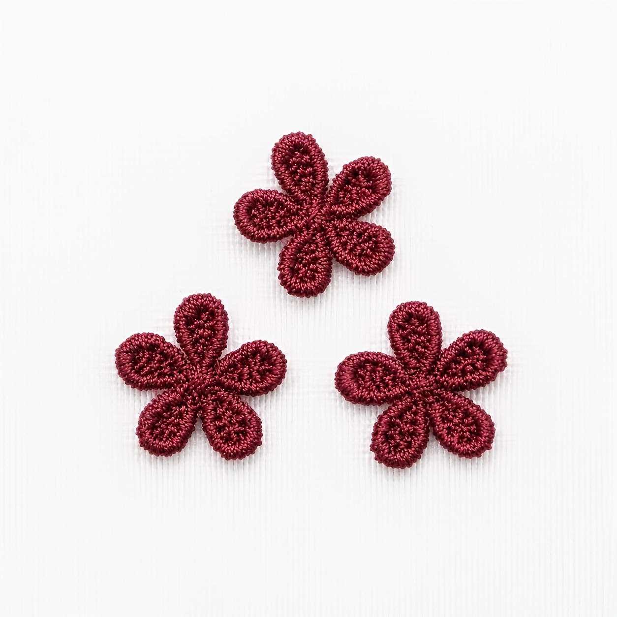 TEMU 50pcs Mini 5-petal Embroidered Flower Patches Handmade Clothing Hair Accessory Bag Packaging Additions