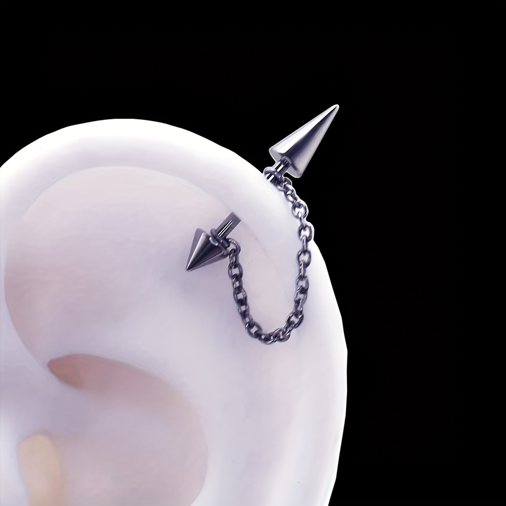1pc Punk Style 304 Stainless Steel Spike Earring Helix Piercing Tragus Helix Evil Ear Piercing Body Jewelry