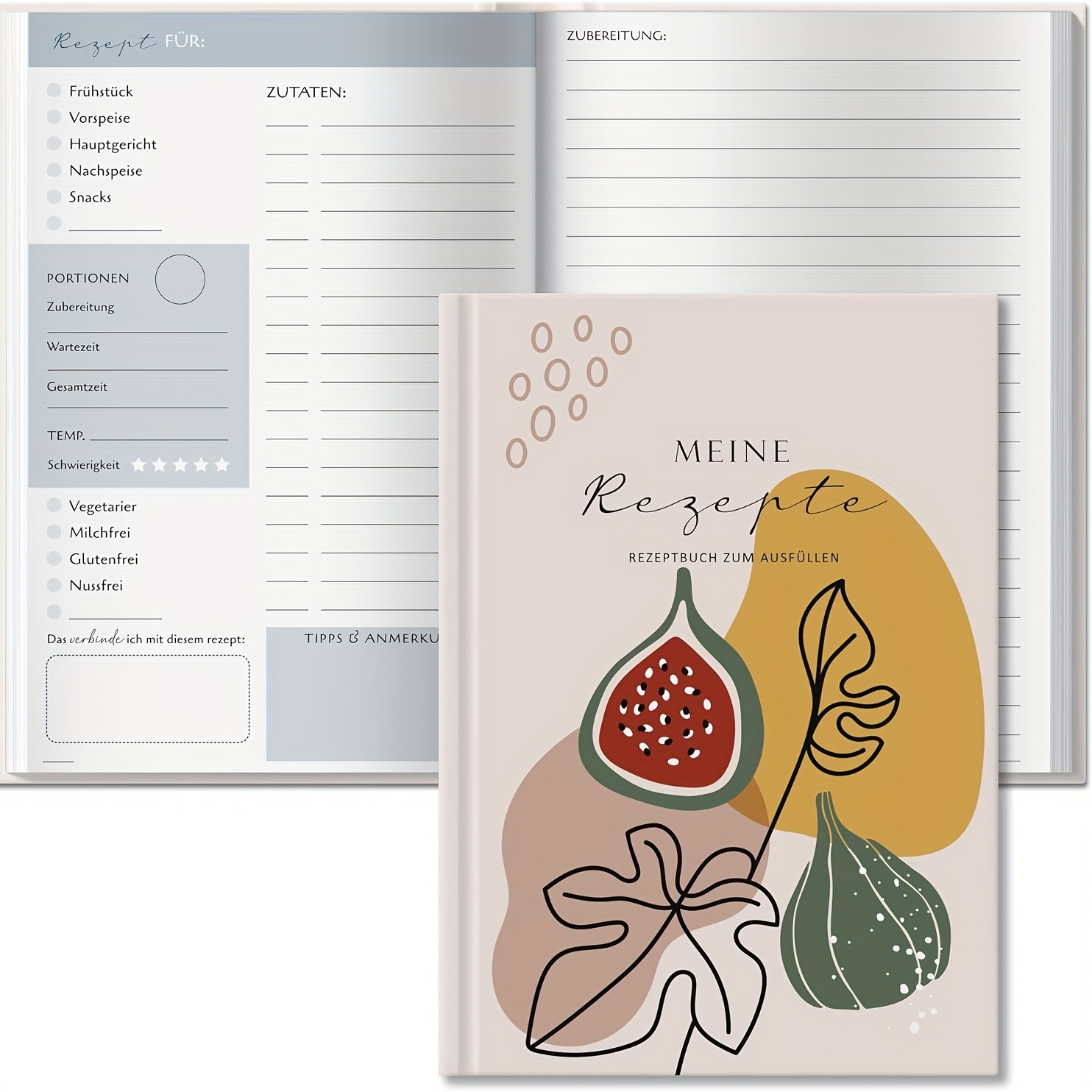 Biroyal Self- Cooking Book, A5 Hardcover Recipe Book, Self-written Recipe Book, Diy Cooking Book, Baking Book To Fill In | | Recipe Filling Book, Fig