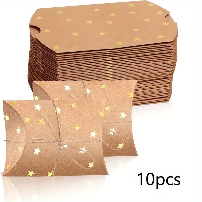 Image of Gift For Her/him 10pcs Of Paper Pillow-shaped Gift Boxes, Suitable For New Year Gifts, Christmas Gifts, Wedding Gifts, And Birthday Party Gift Packaging
