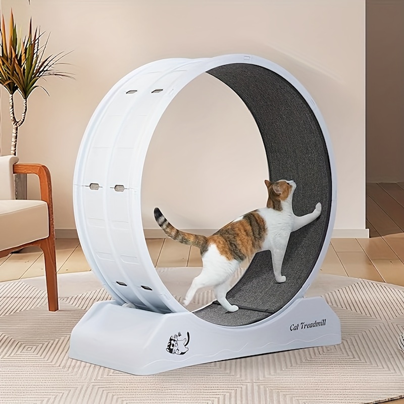 

33" Cartoon-themed Cat Exercise Wheel - Quiet, Non-electric Indoor Treadmill With Carpeted Runway For Fitness & Play Cat Wheel Exerciser For Indoor Cats Cat Treadmill